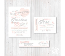 Pink and Grey Bridal Shower Printable Customized Invitation